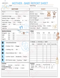 Mother/Baby Nursing Report Sheet | Digital Download | Set of 4
